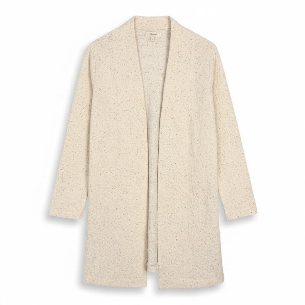Madewell Open Sweater Women's XXS Cardigan Duster Cream Speckle Wool Blend